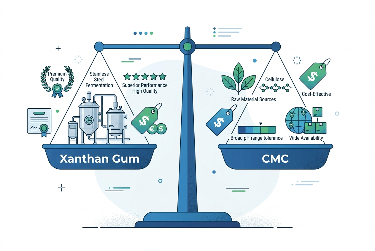 xanthan gum vs CMC, thickener selection, food thickener comparison, CMC thickener, xanthan gum applications, UnionChem