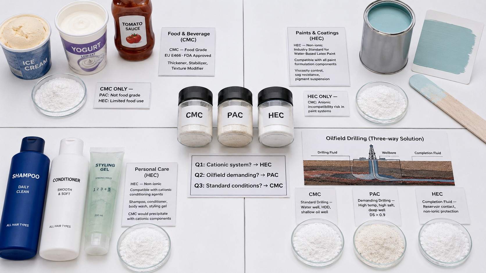 CMC vs PAC vs HEC: How to Choose the Right Cellulose Derivative